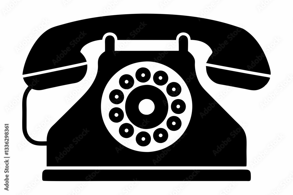 dial telephone icon line art silhouette vector illustration dial telephone icon line art silhouette vector illustration