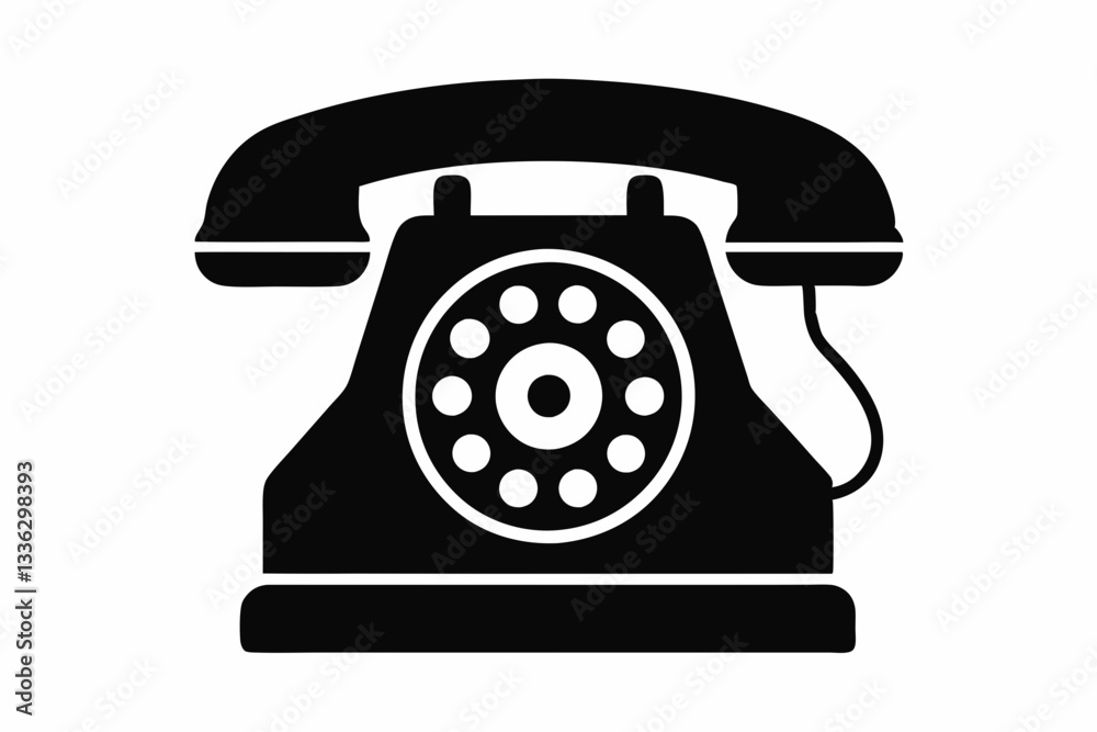 dial telephone icon line art silhouette vector illustration dial telephone icon line art silhouette vector illustration