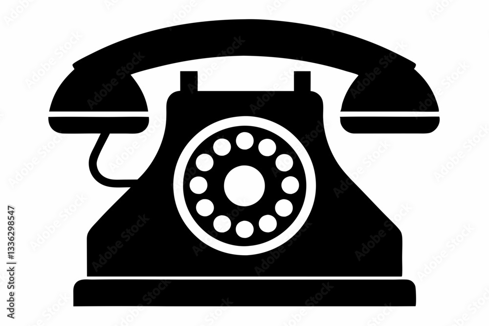 dial telephone icon line art silhouette vector illustration dial telephone icon line art silhouette vector illustration