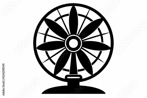 electric fan icon line art silhouette vector illustration
