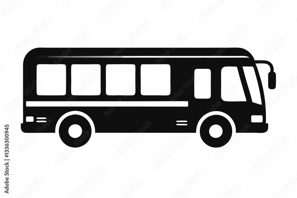 modern electric bus icon line art silhouette vector illustration modern electric bus icon line art silhouette vector illustration
