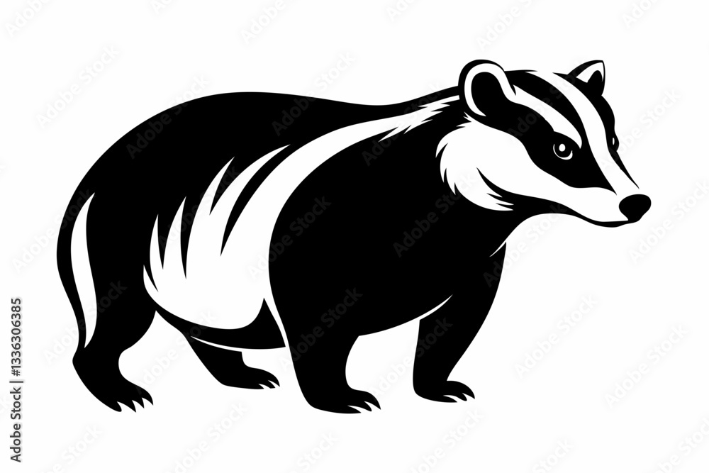 Obraz premium badger line art silhouette vector illustration
