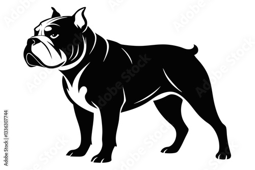 bulldog line art silhouette vector illustration