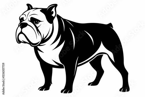 bulldog line art silhouette vector illustration