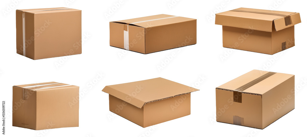 [Transparent Background PNG]Various Cardboard Boxes Packaging Collection