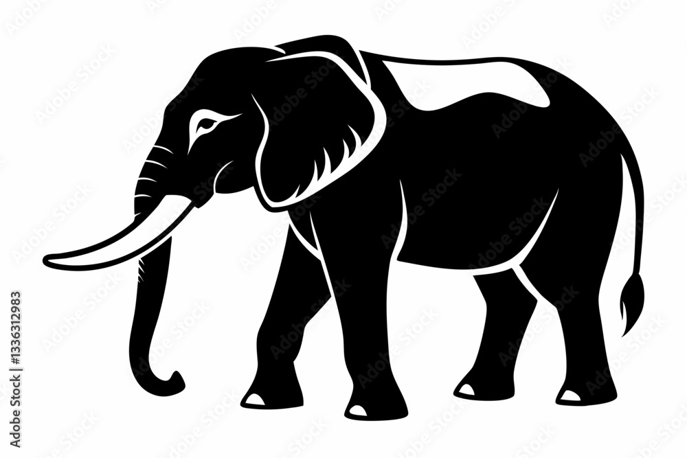 elephant animal line art silhouette vector illustration elephant animal line art silhouette vector illustration