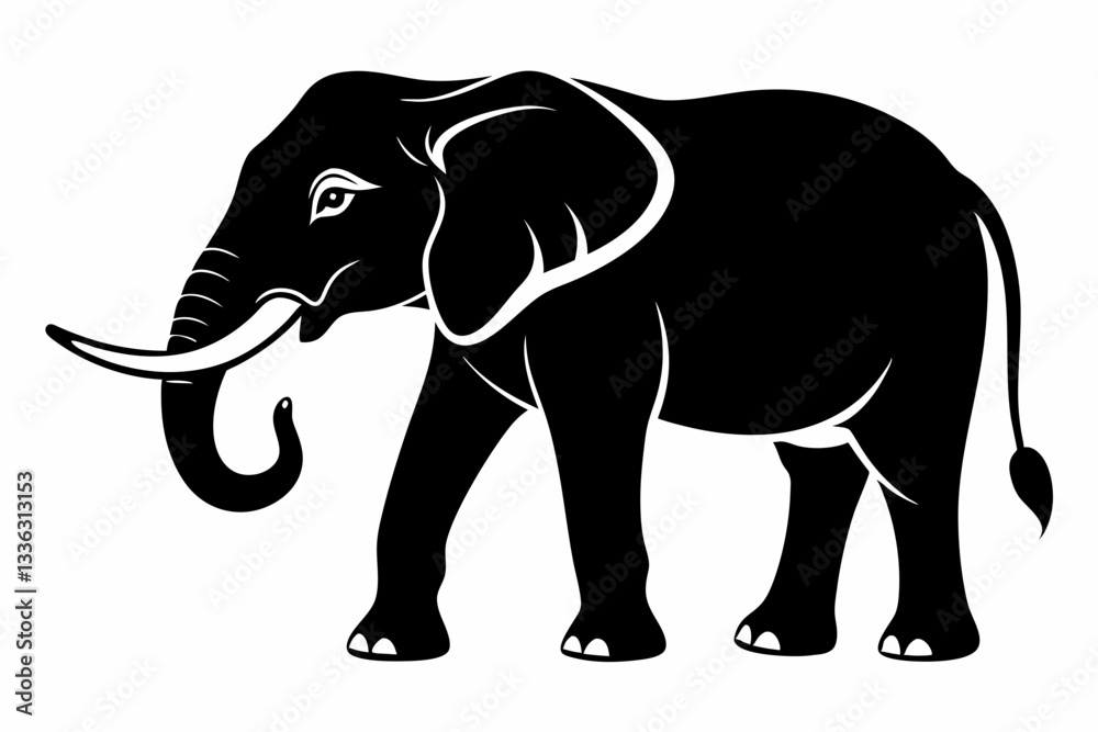 elephant animal line art silhouette vector illustration elephant animal line art silhouette vector illustration