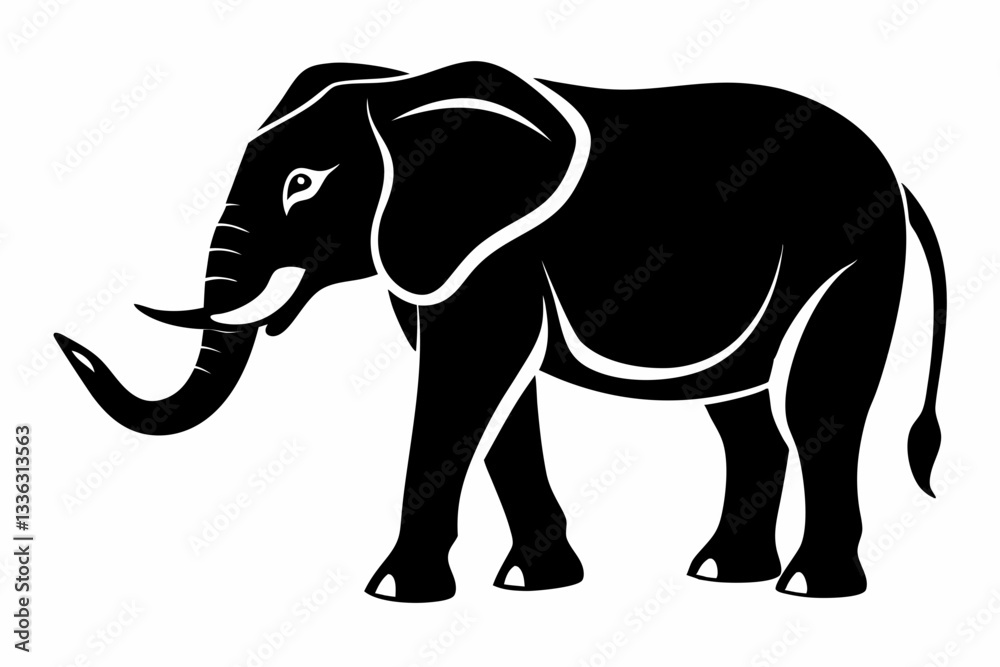 elephant animal line art silhouette vector illustration elephant animal line art silhouette vector illustration