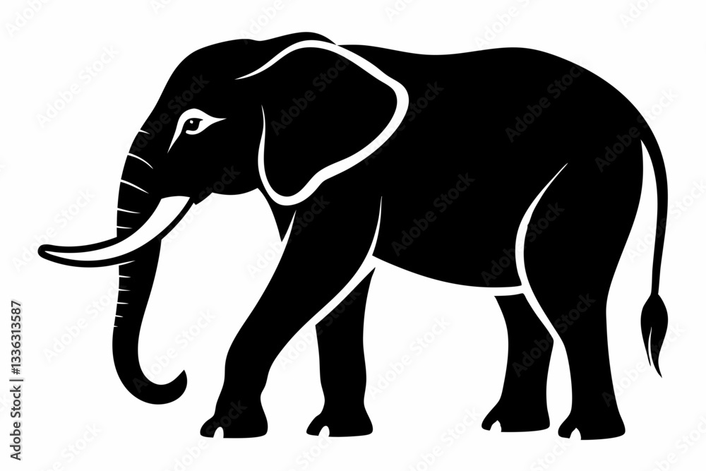 elephant animal line art silhouette vector illustration elephant animal line art silhouette vector illustration