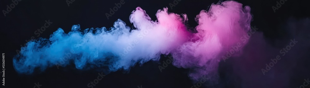 Colored smoke billowing across a dark background with gradient effects Colored smoke billowing across a dark background with gradient effects