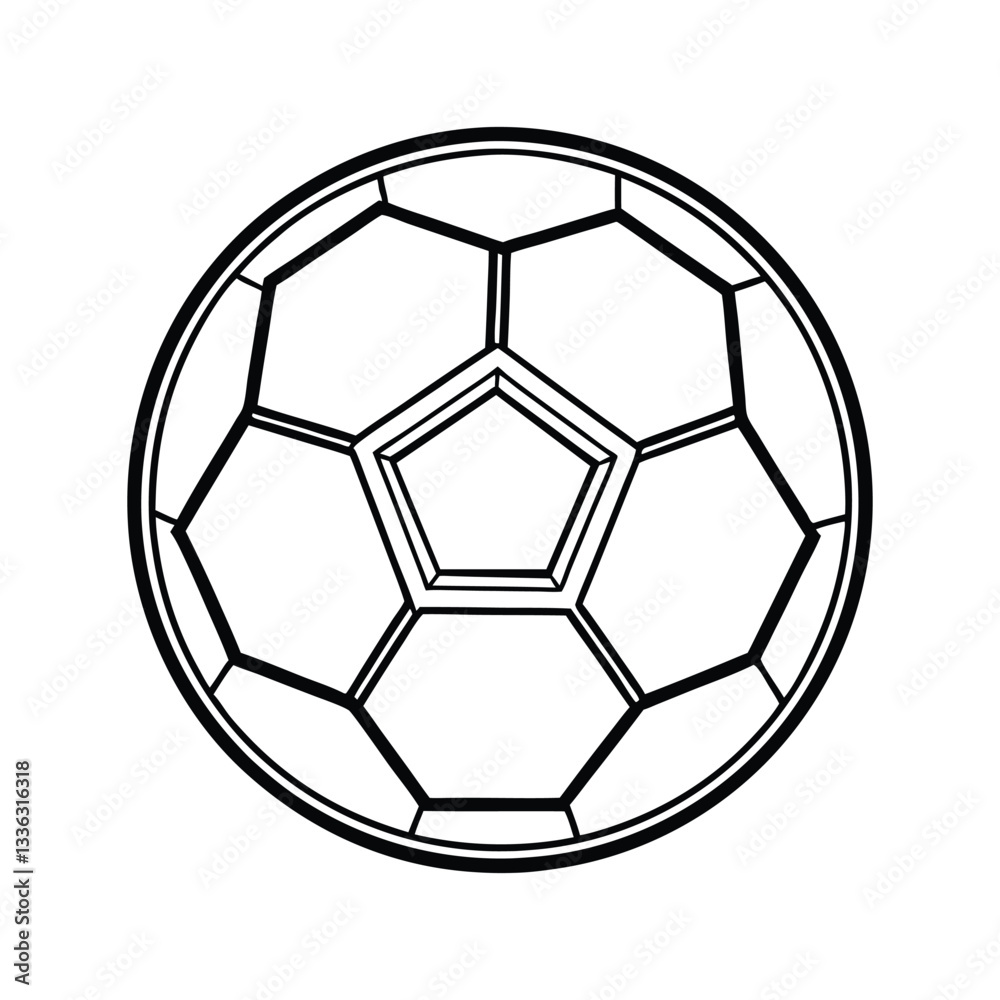 Obraz premium Line art vector illustration of a soccer ball.eps