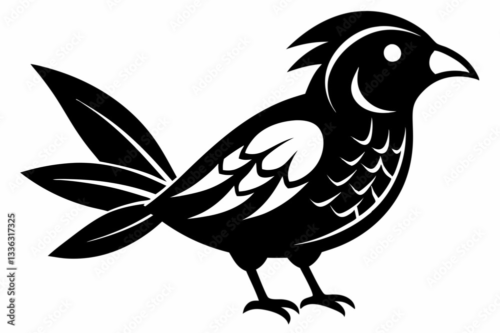 mango bird line art silhouette vector illustration