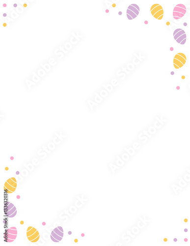 cute easter egg border frame pastel color for greeting card paper frame