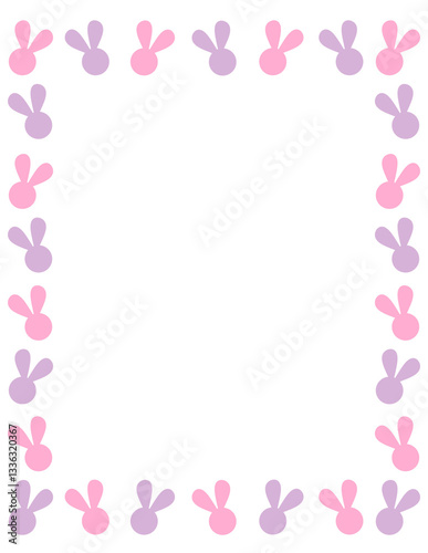 cute easter rabbit bunny border frame pastel color for greeting card paper frame