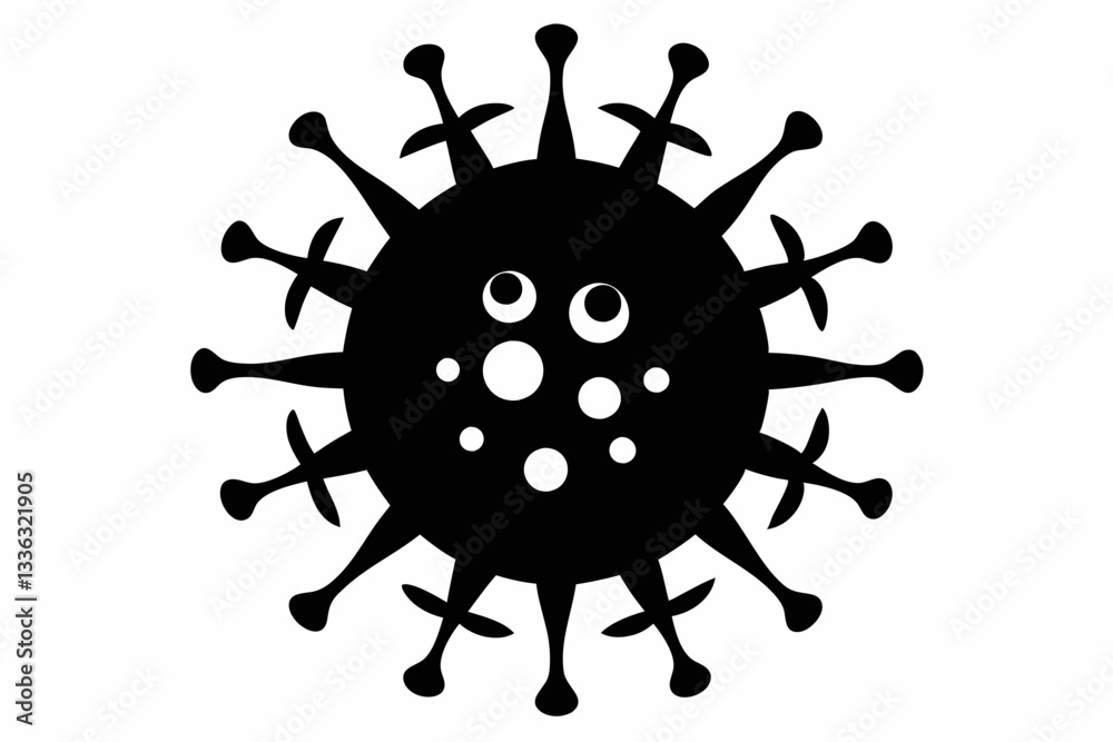 Obraz premium virus line art silhouette vector illustration