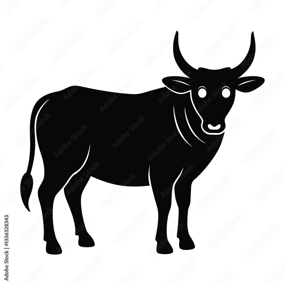Minimalistic Banteng Silhouette Icon for Artwork Minimalistic Banteng Silhouette Icon for Artwork