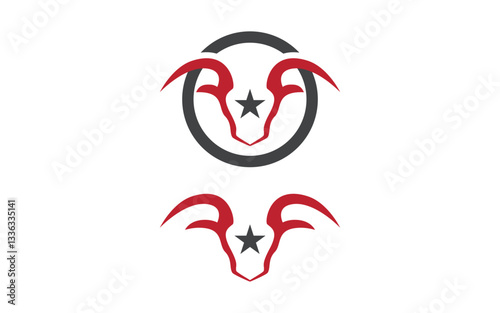 Taurus Horn Logo vector icon illustration design template v.10