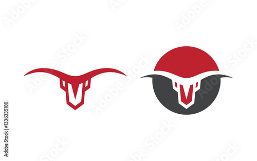 Taurus Horn Logo vector icon illustration design template v.11