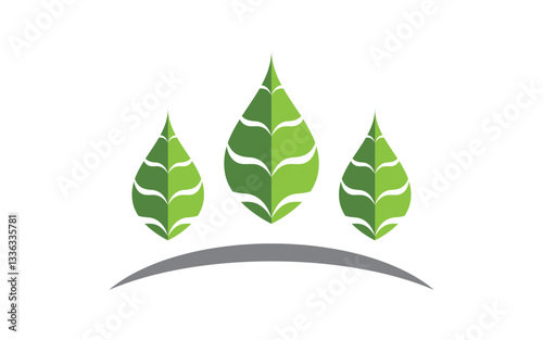 Healthy life tree leaf concept logo design template v.3