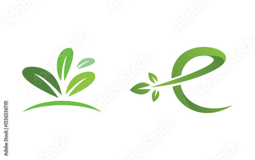 Healthy life tree leaf concept logo design template v.31