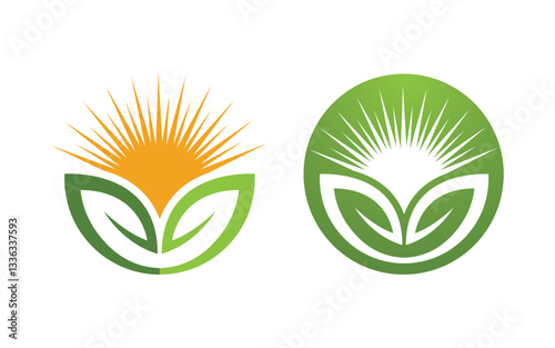 Healthy life tree leaf concept logo design template v.59