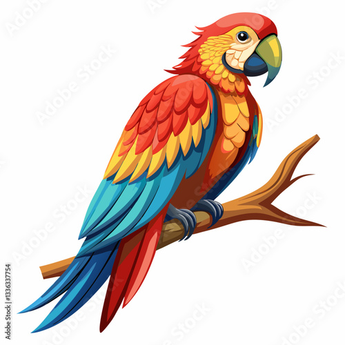 parrot on white background