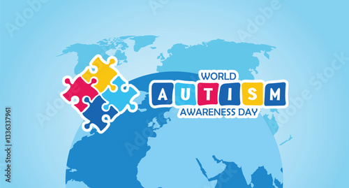 World autism awareness day banner simple design