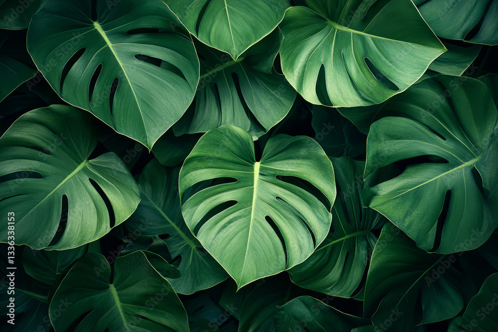 custom made wallpaper toronto digitalLush green monstera leaves with natural tropical patterns vibrant foliage background for botanical and nature concepts