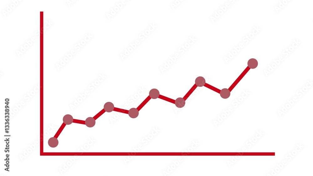 Simple Line Graph Showing Upward Trend Animation, A simple line graph showing an upward trend with dots connected by lines Simple Line Graph Showing Upward Trend Animation, A simple line graph showing an upward trend with dots connected by lines