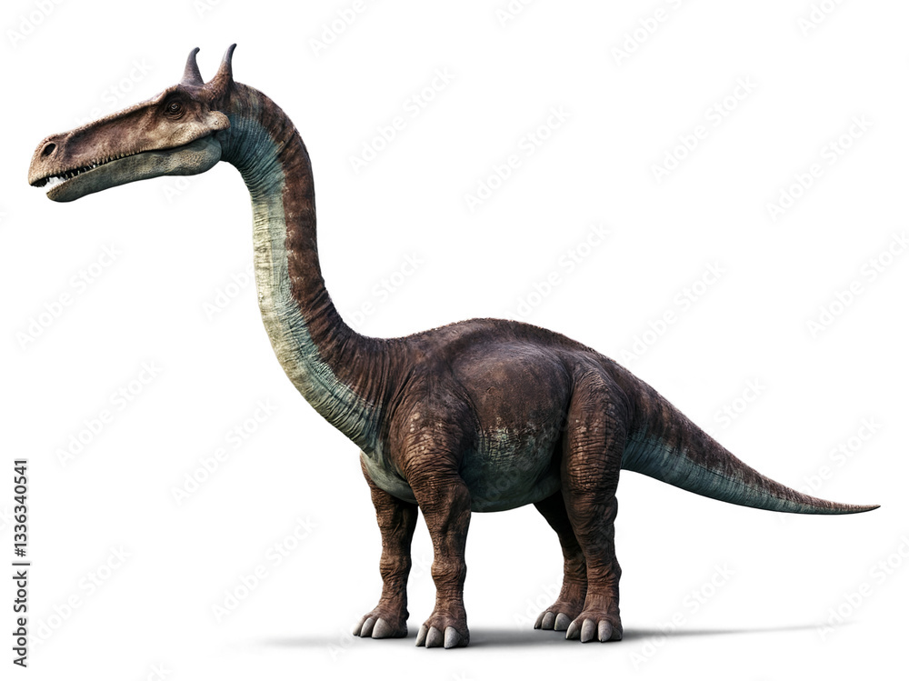 Majestic Dreadnoughtus Dinosaur Standing Tall and Isolated on a Plain Background Majestic Dreadnoughtus Dinosaur Standing Tall and Isolated on a Plain Background