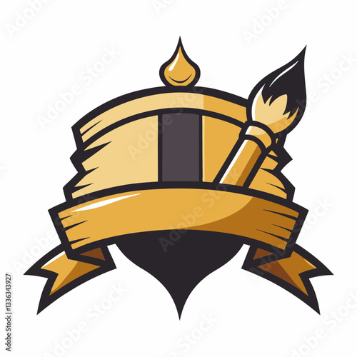 artistic banner with brush details
