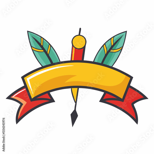 artistic banner with brush details