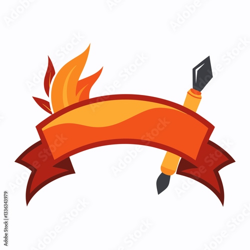 artistic banner with brush details