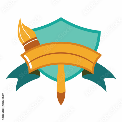artistic banner with brush details