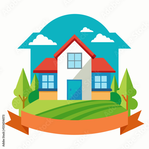 real estate banner with home visuals
