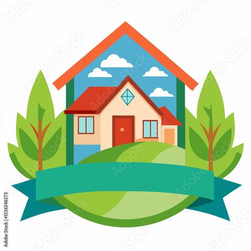 real estate banner with home visuals