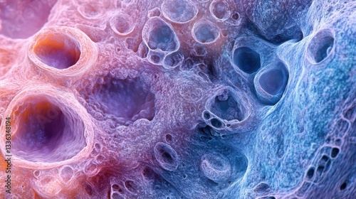 Detailed View of Buccal Mucosa Cells Observed Through Light Microscopy for Oral Tissue Analysis
