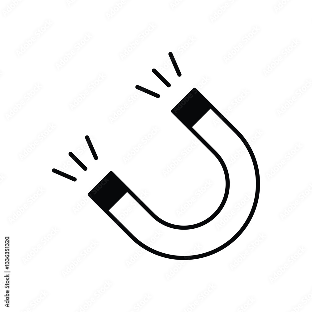 Magnet vector icon stock illustration Magnet vector icon stock illustration