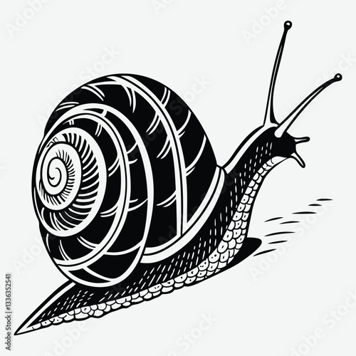 Snail  image silhouette design vector art and illustration