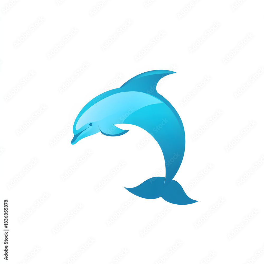 Obraz premium A blue dolphin is leaping out of the water