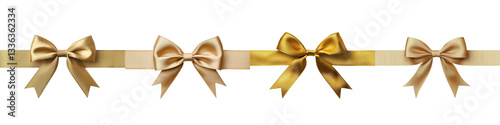 Beautifully crafted golden satin bows in various sizes perfect for adding a touch of luxury and sophistication to gift wrapping holiday decor and other festive