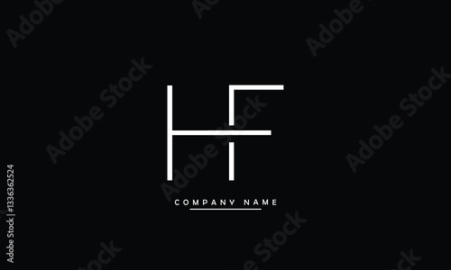 HF, FH, H, F Abstract Letters Logo Monogram