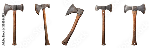 Vintage Double-Bladed Axe on Transparent background

 photo