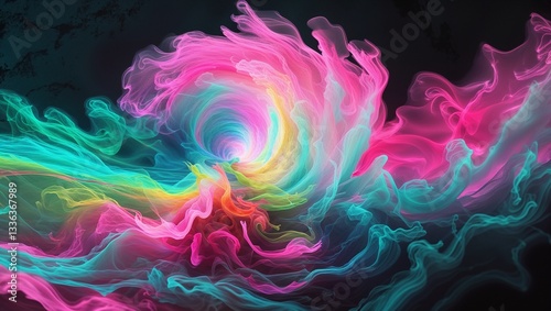 Neon Abstract Swirl in Cinematic Style