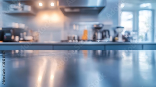 Wallpaper Mural Modern Kitchen Interior with Sleek Stainless Steel Countertop Torontodigital.ca