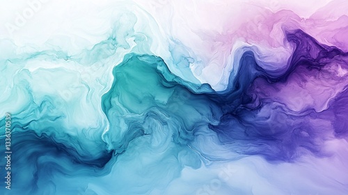 Abstract colorful fluid painting showing swirling shapes of multiple colors blending