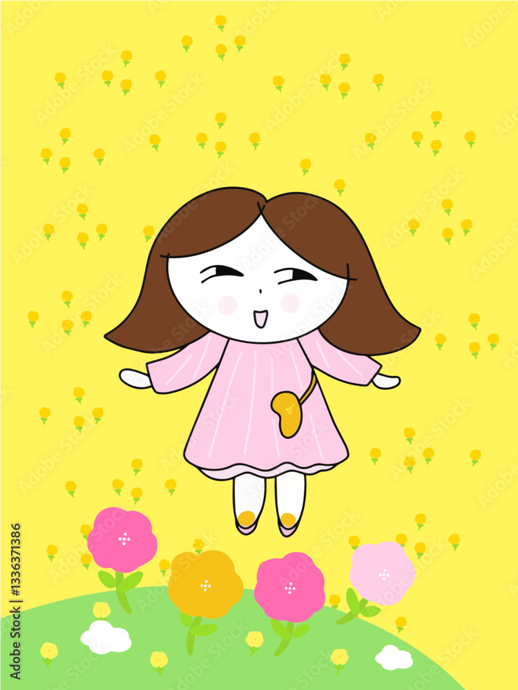 꽃밭 little girl with flowers 꽃밭 little girl with flowers