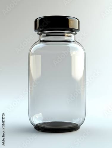 Empty Glass Jar with Black Lid for Storage and Home Organization, Clear Container for Crafting and DIY Projects