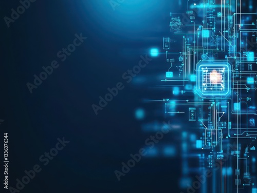 Agentic AI Workflow Automation, Artificial intelligence AI driven decisionmaking concept illustration blue background