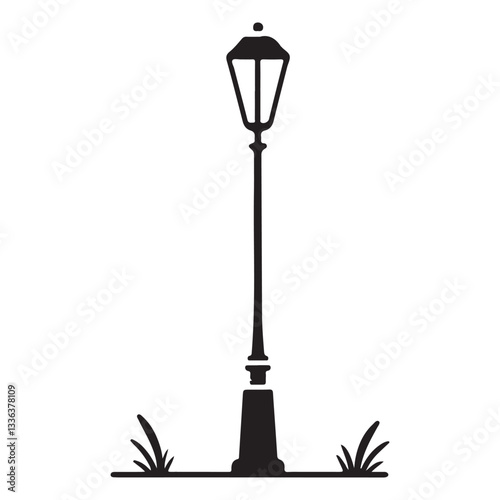 Charming Black Street Lamp Silhouette Illustration For Urban Design